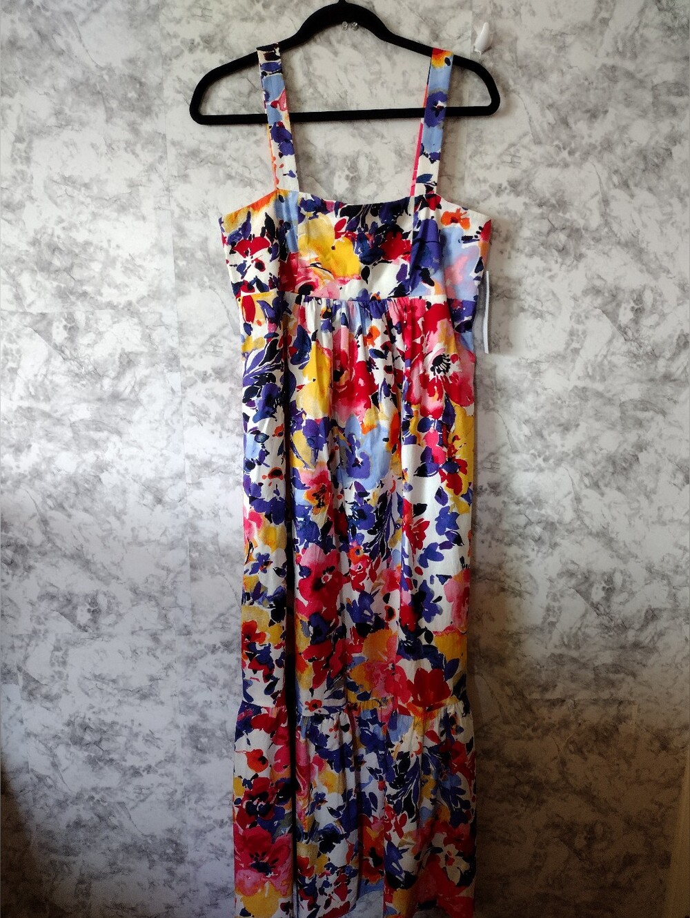 London Times Floral Maxi Sundress Colorful Size 8  98% Cotton